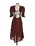 Sea New York 100% Viscose Floral Burgundy Casual Dress Size XS - photo 2