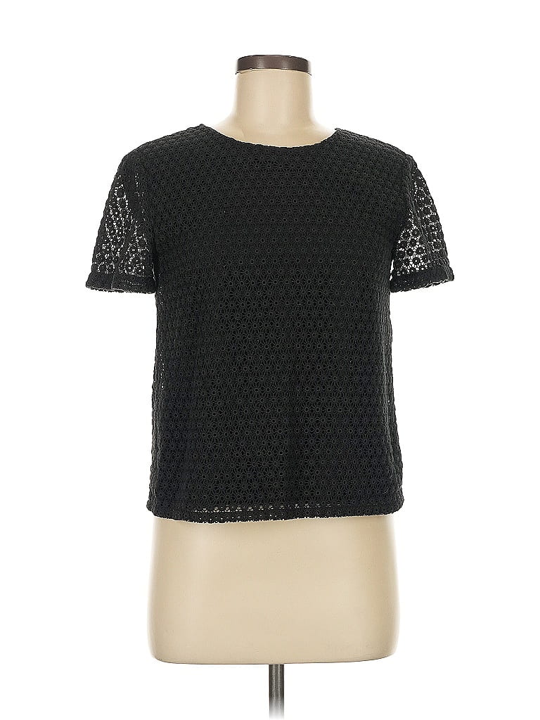 Pre-owned Theory Short Sleeve Blouse In Black