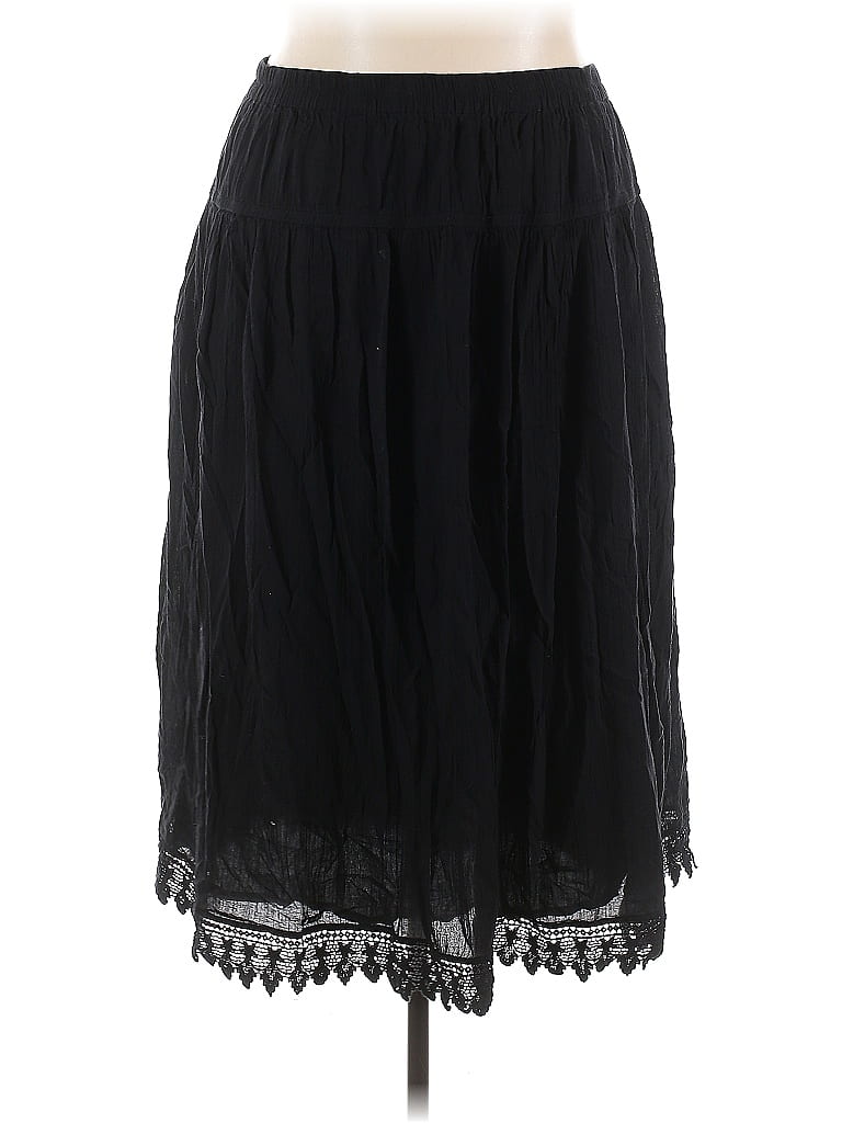 Ellos 100% Cotton Solid Black Casual Skirt Size 18 - photo 1