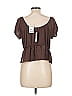 Pink Rose 100% Polyester Brown Short Sleeve Top Size L - photo 2