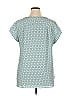 Ann Taylor Factory 100% Polyester Teal Short Sleeve Blouse Size XL - photo 2