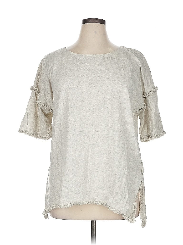 Umgee 100% Cotton Gray Short Sleeve Top Size 1X - photo 1