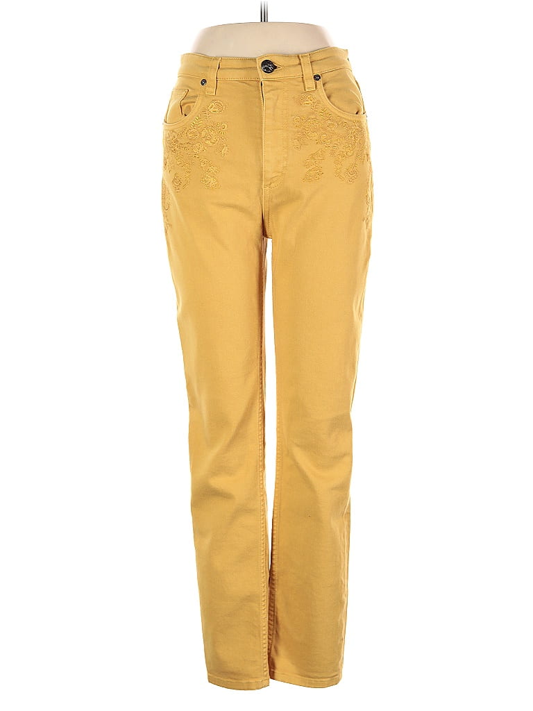 ETRO Yellow Embroidered Jeans Size 28 waist - photo 1