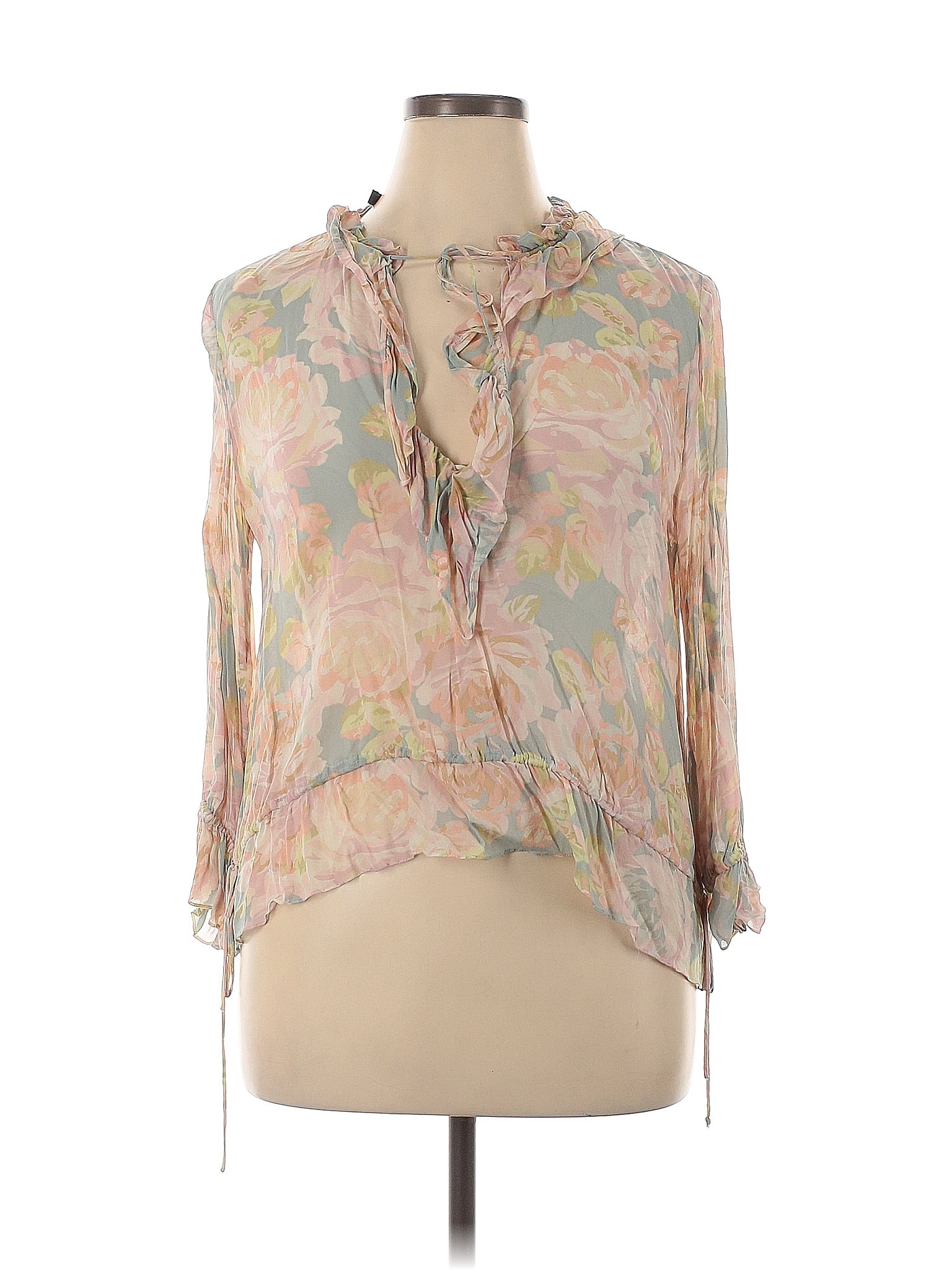 Zara Tan 3/4 Sleeve Blouse Size XL