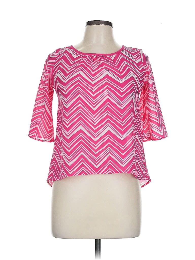 Pre-owned Takara 3/4 Sleeve Blouse In Pink