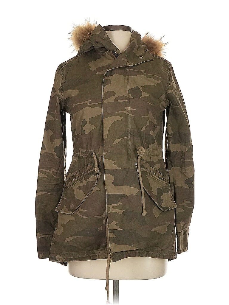 PRPS 100% Cotton Camo Green Coat Size XS - photo 1