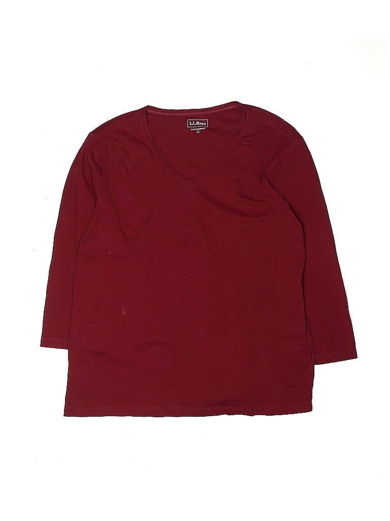 Click to view more detailed imagery on our partner's website Pre-owned L.l.bean Kids' 3/4 Sleeve T-shirt In Burgundy