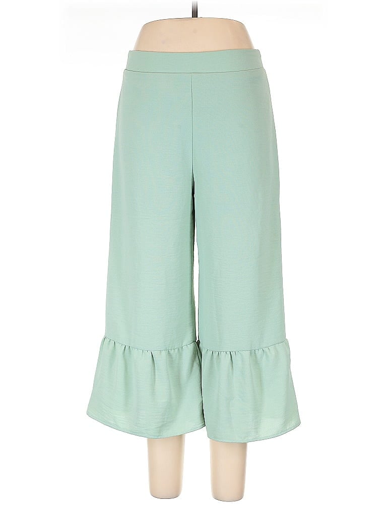 Blue Blush 100% Polyester Green Casual Pants Size L - photo 1