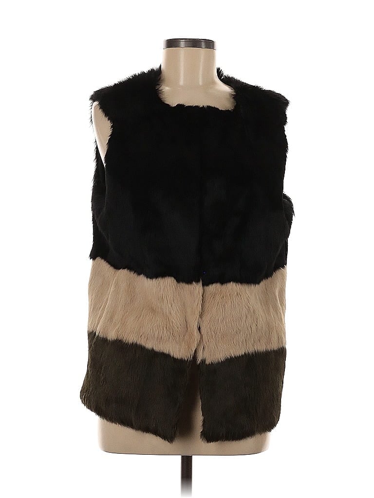 Jocelyn 100% Polyethylene Brown Faux Fur Vest Size M - photo 1