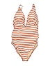 A Pea in the Pod Stripes Orange One Piece Swimsuit Size M - photo 1