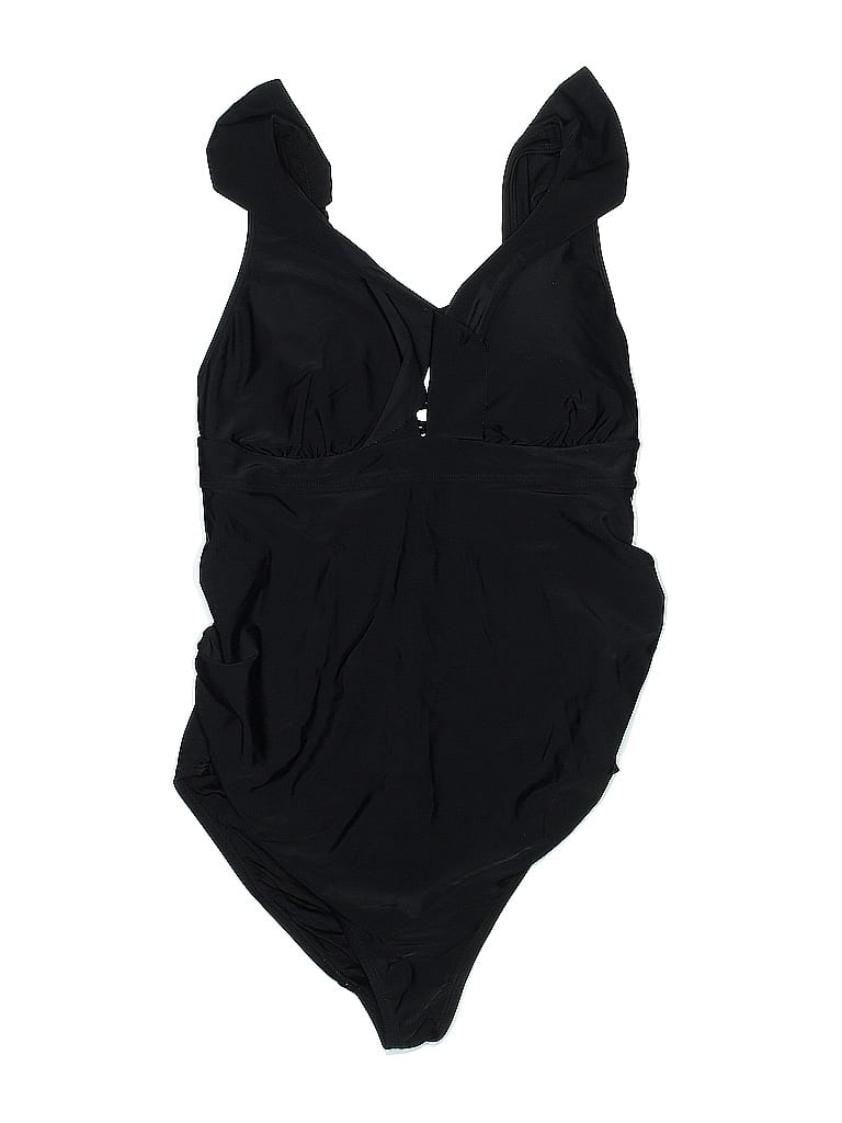 A Pea in the Pod Solid Black One Piece Swimsuit Size M - photo 1