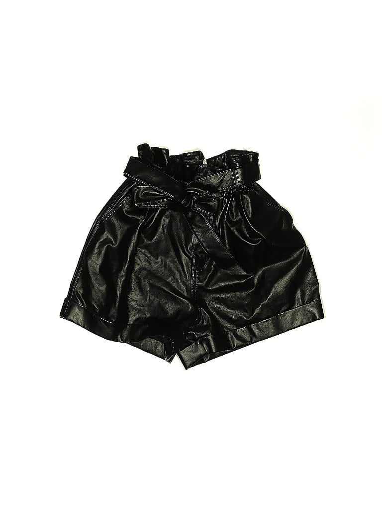 Pre-owned Unbranded Faux Leather Shorts In Black