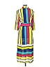 New York & Company 100% Polyester Stripes Yellow Casual Dress Size M - photo 2