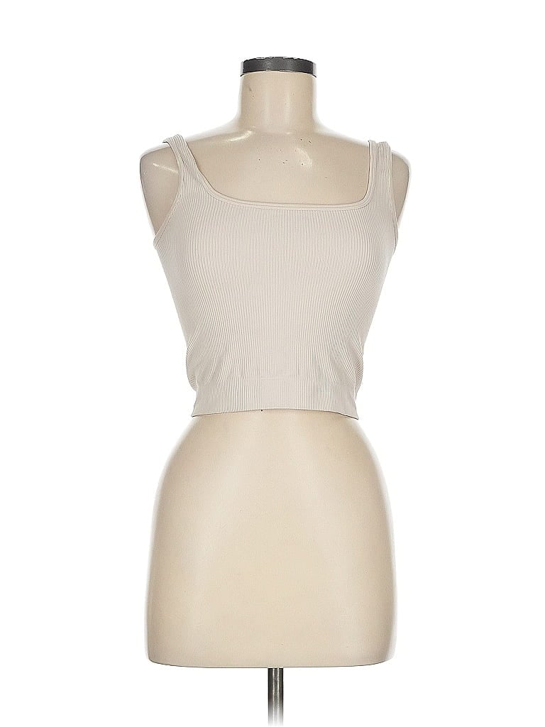 Pre-owned Unbranded Tank Top Ivory Strapless Neckline Tops In White
