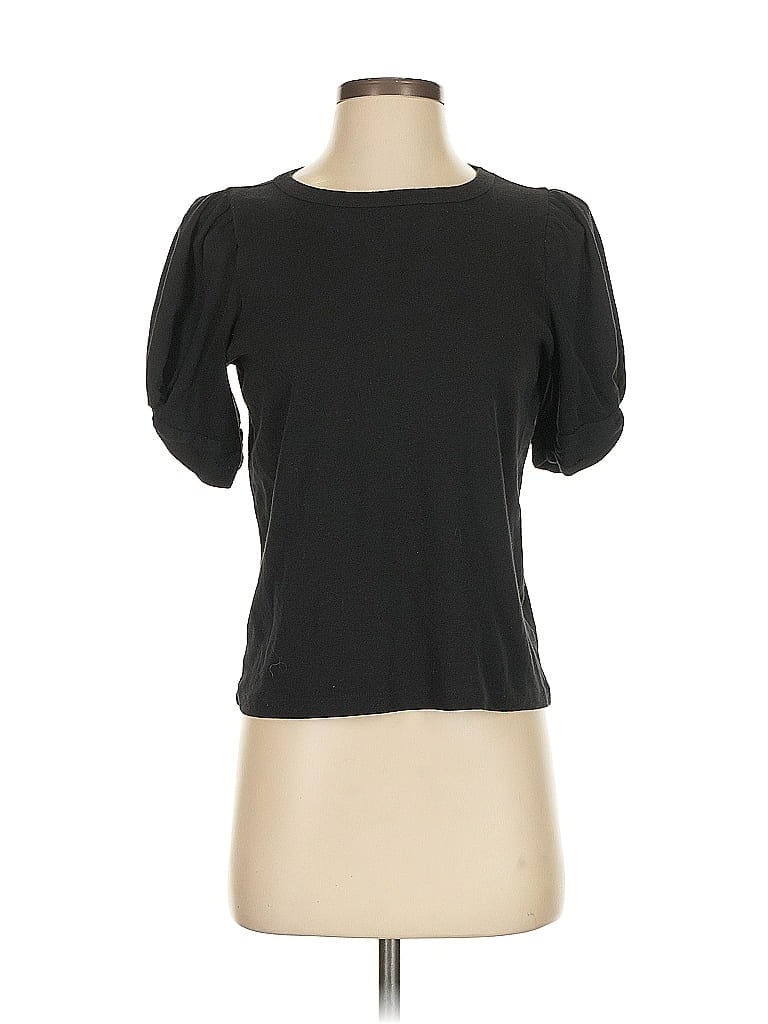Pre-owned Ella Moss Short Sleeve Top Black Boatneck Tops