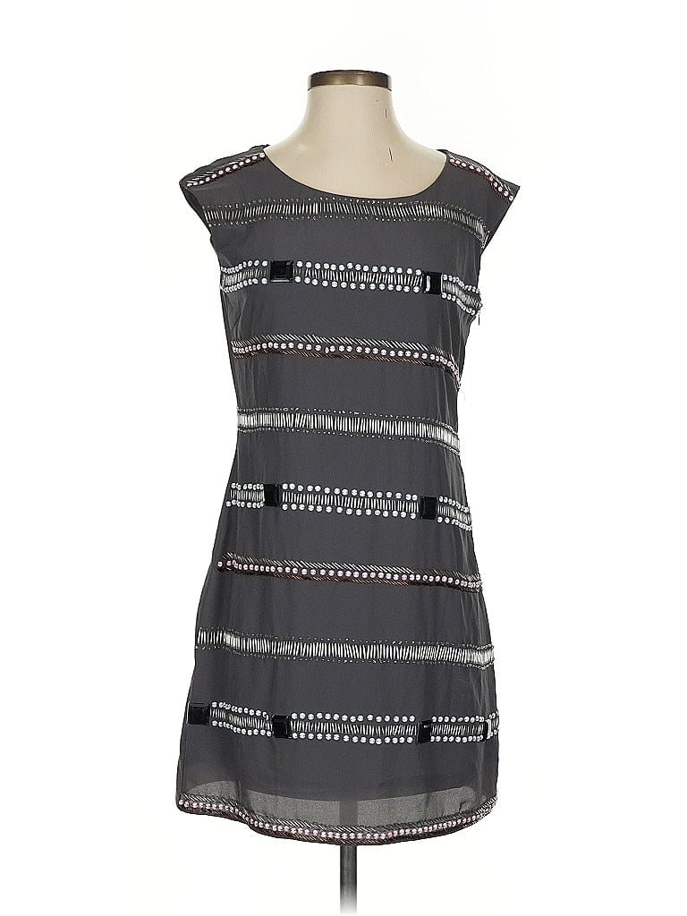 Pre-owned Black Casual Dress In Gray