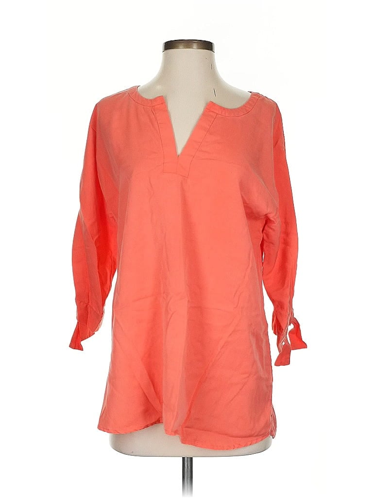 Pre-owned Soft Surroundings 3/4 Sleeve Blouse In Orange