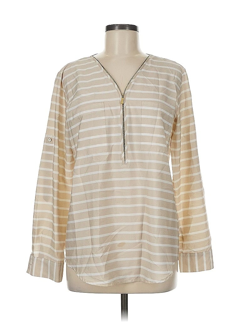 Pre-owned Calvin Klein Long Sleeve Blouse In White