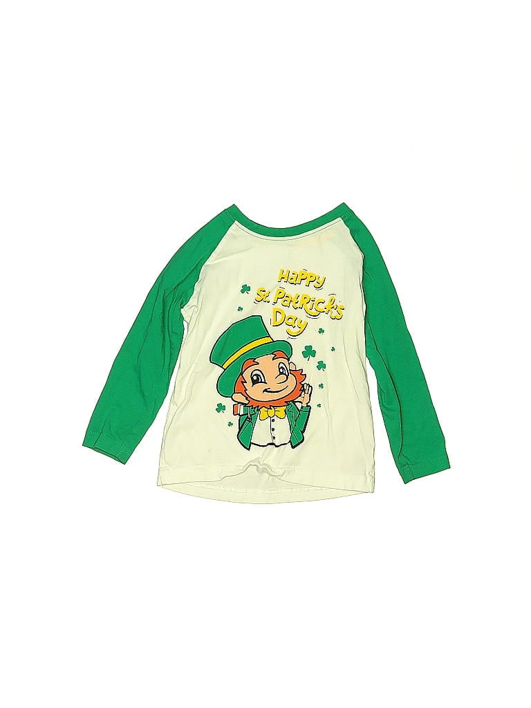 Pre-owned Unbranded Kids' 3/4 Sleeve T-shirt In White