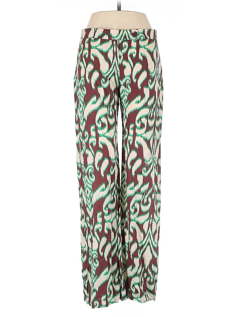 Zara 100% Cotton Print Green Casual Pants Size XS - photo 1