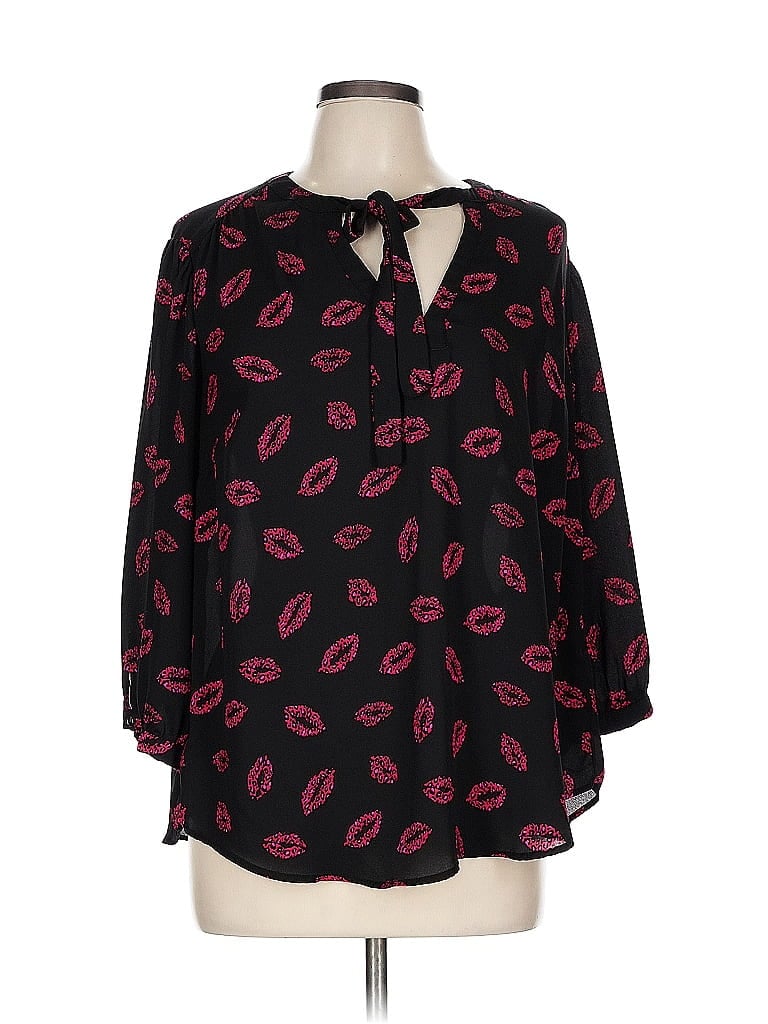 Torrid 100% Polyester Black 3/4 Sleeve Blouse Size L - photo 1