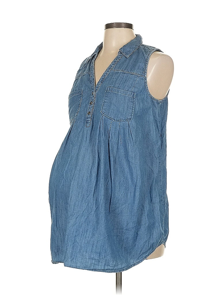 Motherhood Blue Sleeveless Blouse Size L - photo 1