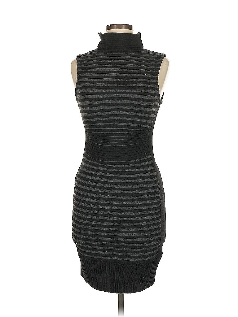 Alessandro Miele Stripes Black Cocktail Dress Size M - photo 1