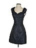ML Monique Lhuillier 100% Polyester Metallic Black Silver Cocktail Dress Size 2 - photo 1