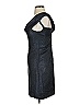 ML Monique Lhuillier 100% Polyester Metallic Black Silver Cocktail Dress Size 2 - photo 4