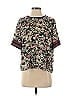 Scotch & Soda 100% Polyester Floral Black Short Sleeve Blouse Size P (petite) - photo 1
