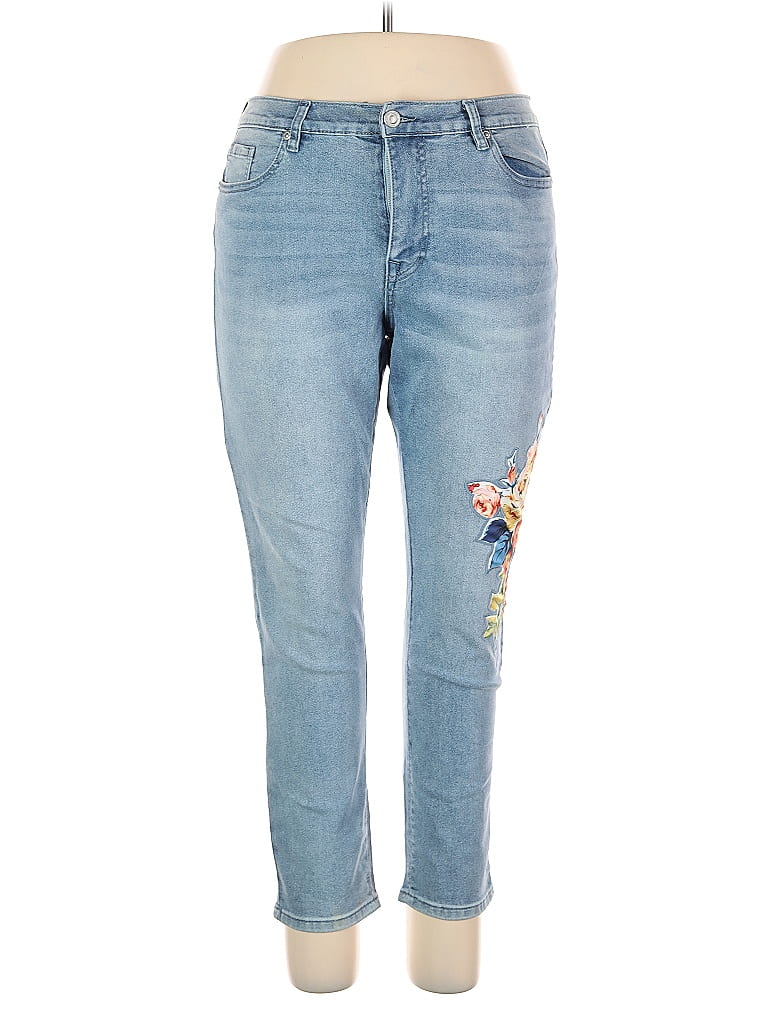 DG^2 by Diane Gilman Hearts Blue Jeans Size 14 (petite) - photo 1