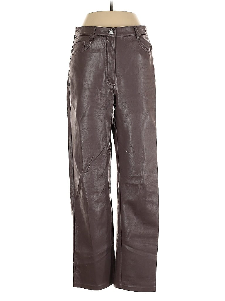 Pre-owned Wilfred Faux Leather Pants In Brown