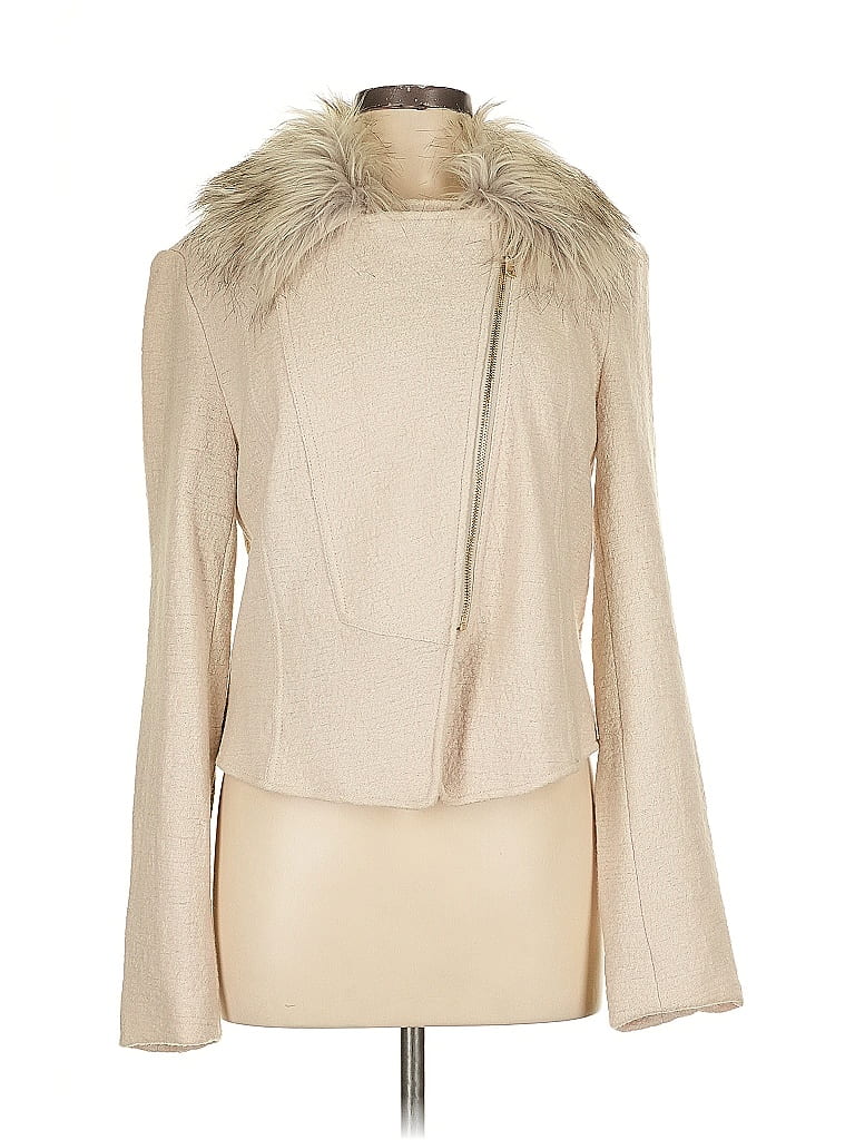 Ann Taylor Factory Ivory Faux Fur Jacket Size 10 - photo 1