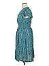 Terra & Sky 100% Viscose Paisley Teal Casual Dress Size 0X - photo 5