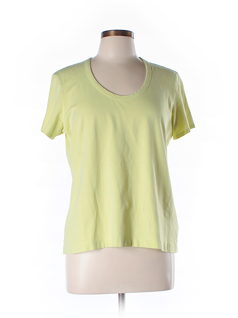 Chico's Solid Yellow Short Sleeve T-Shirt Size L - 80% off | thredUP