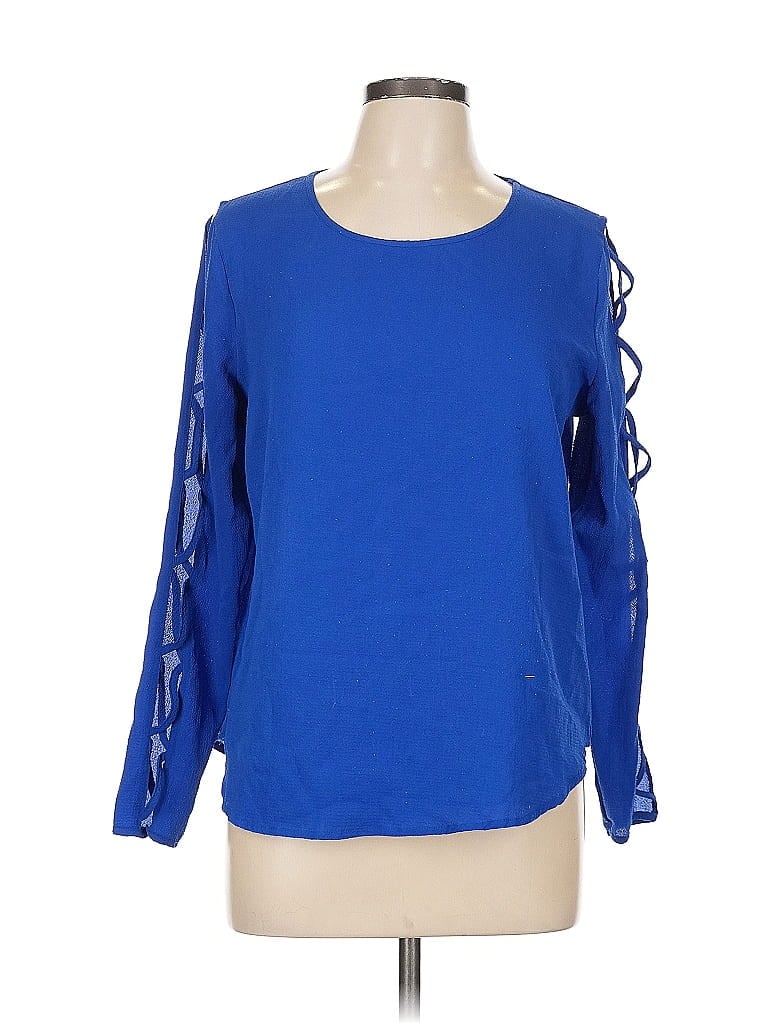 Pre-owned Rue21 Long Sleeve Blouse In Blue