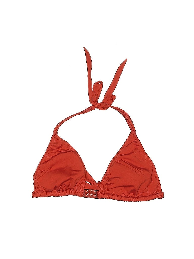 Pre-owned White House Black Market Swimsuit Top Orange Solid Pattern Swimwear