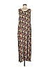 Flax 100% Rayon Print Gray Casual Dress Size 6 - photo 1