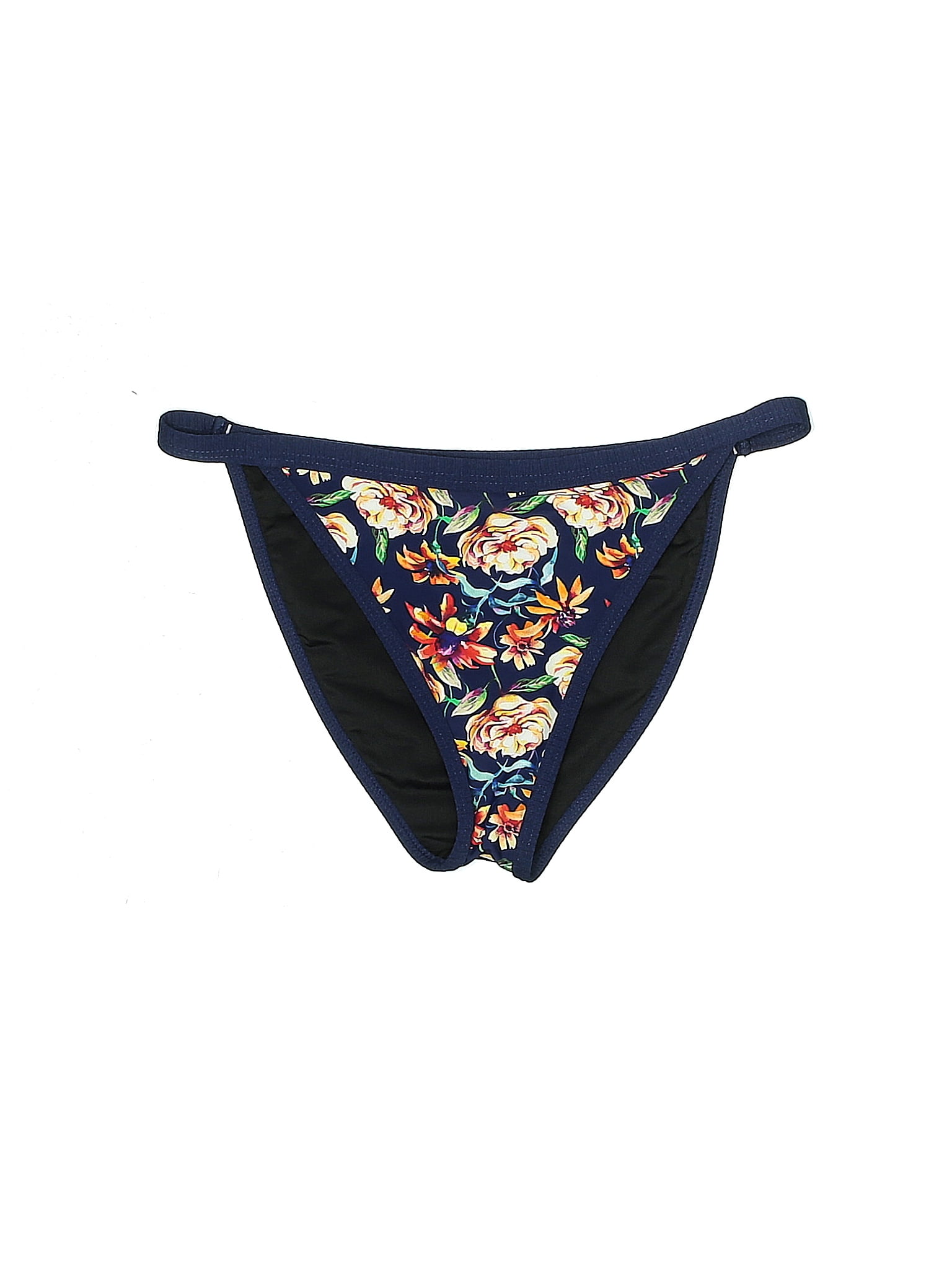 Cupshe Floral Blue Swimsuit Bottoms Size S