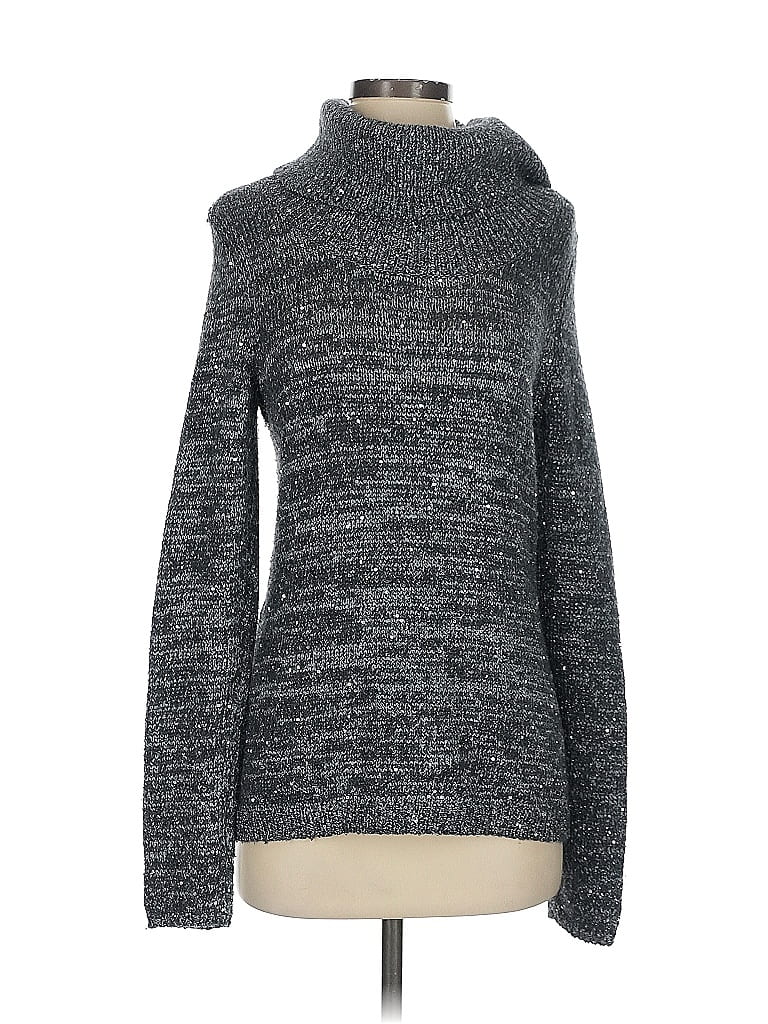 Pre-owned White House Black Market Turtleneck Sweater In Gray