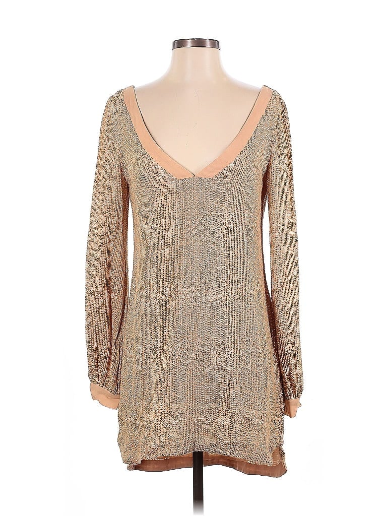 MLB 100% Viscose Tan Casual Dress Size S - photo 1
