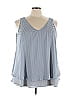 Lane Bryant Outlet 100% Polyester Blue Sleeveless Blouse Size 26 - photo 1