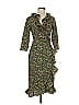 Topshop 100% Polyester Green Casual Dress Size 4 - photo 1