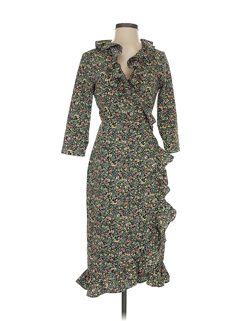 Topshop 100% Polyester Green Casual Dress Size 4 - photo 1