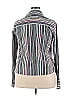 Doncaster Collection Stripes Gray Long Sleeve Silk Top Size 18 - photo 2