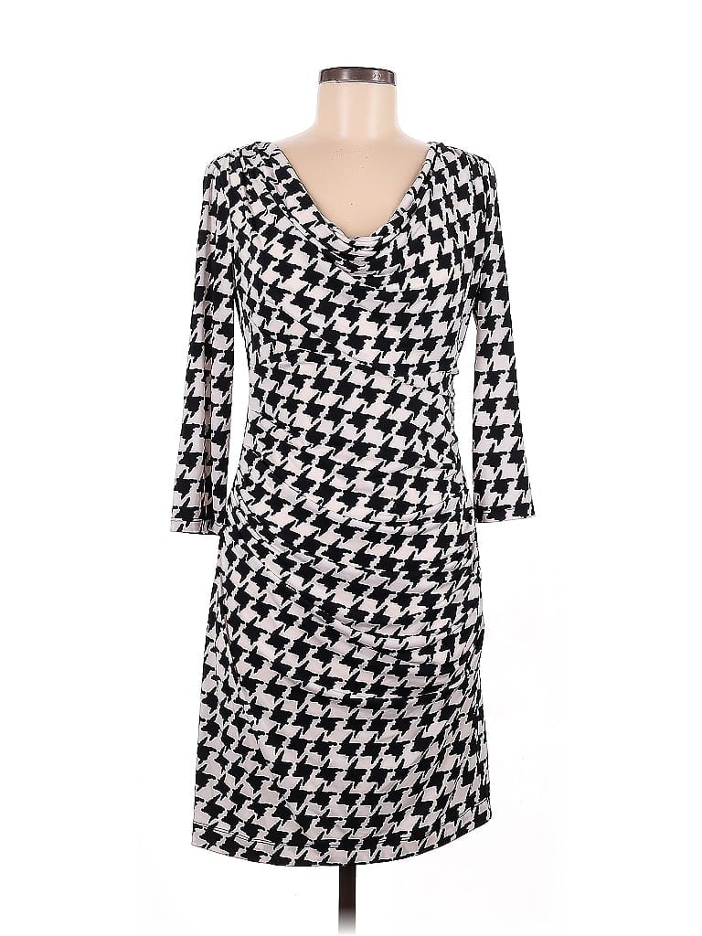 Spiegel Houndstooth Black Casual Dress Size 8 - photo 1