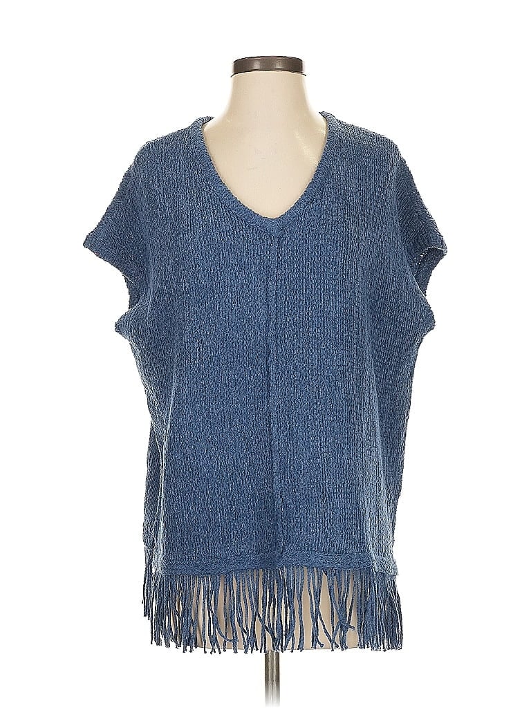 Pre-owned Purejill Poncho In Blue