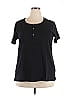Anne Klein Sport 100% Cotton Black Short Sleeve Henley Size 2X - photo 1