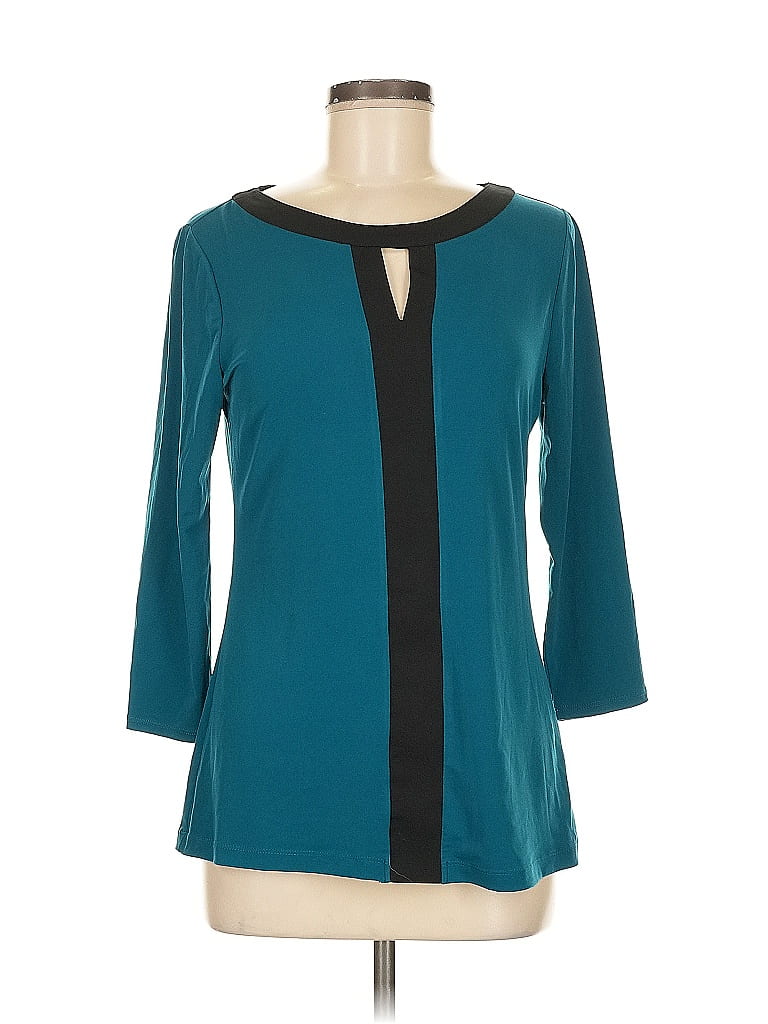 New York & Company Teal 3/4 Sleeve Top Size M - photo 1