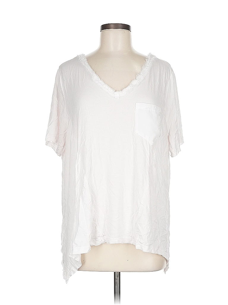 Pol White Short Sleeve Top Size M - photo 1